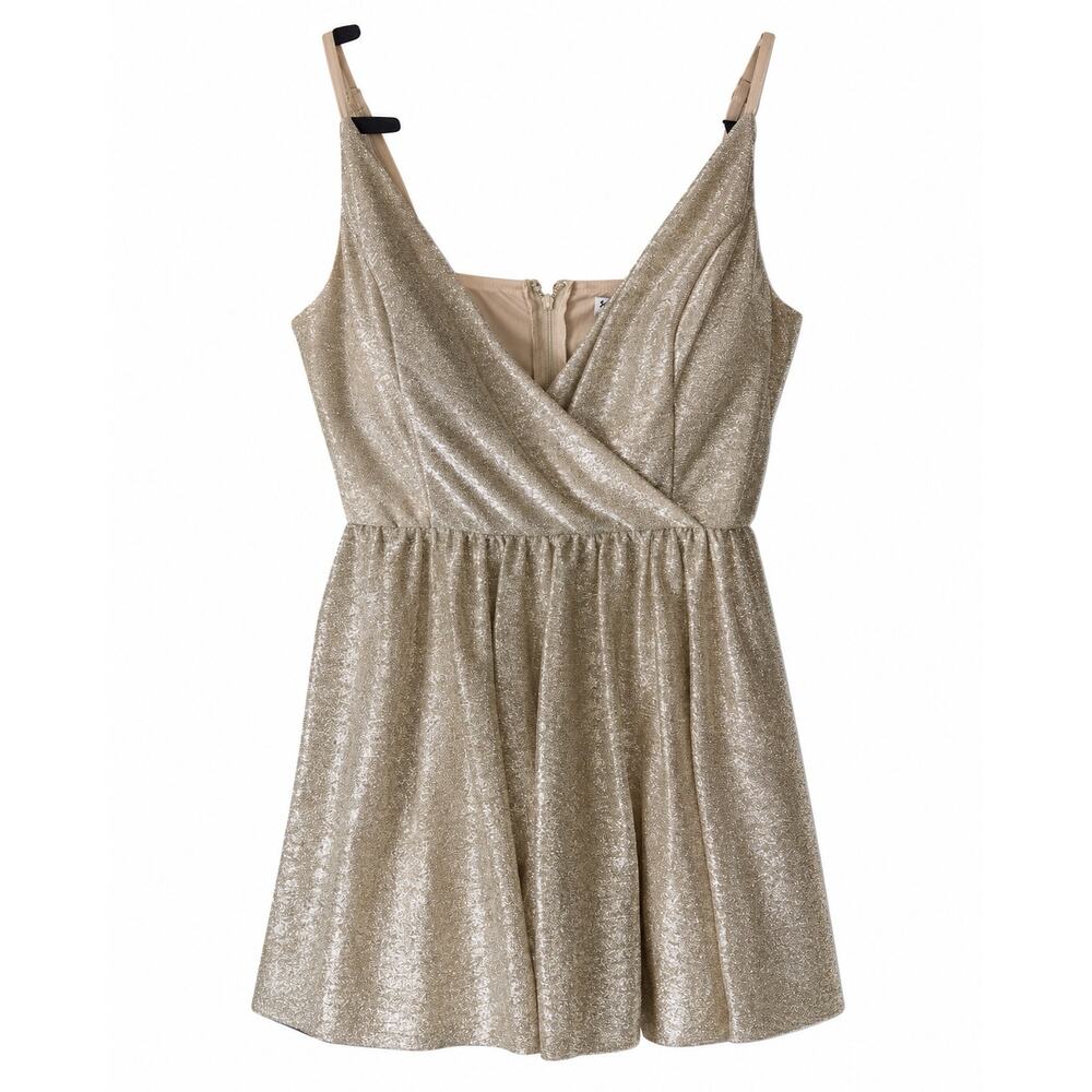 Xtraordinary New With Tags Metallic Gold Silver Mini Dress Size 9 Party Cocktail